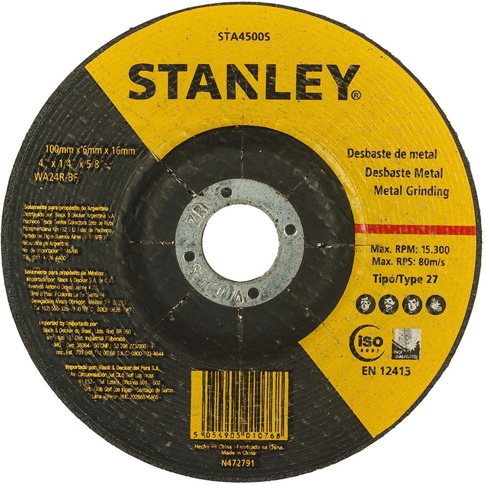 Stanley - STA4500S - 100mm Metal Bonded Abrasives Inox Cutting Wheel 50 Pcs Set