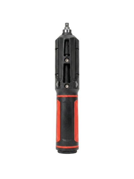 Black and red cordless drill on a white background