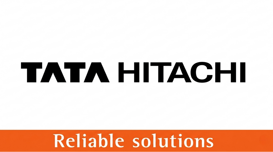 Tata Hitachi logo with 'Reliable solutions' text on a white background