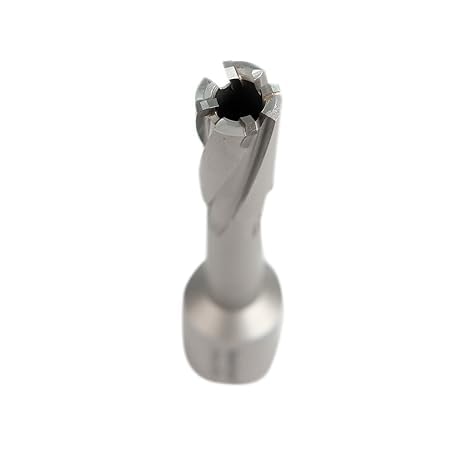 Metal drill bit on a white background