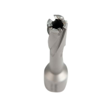 Metal drill bit on a white background