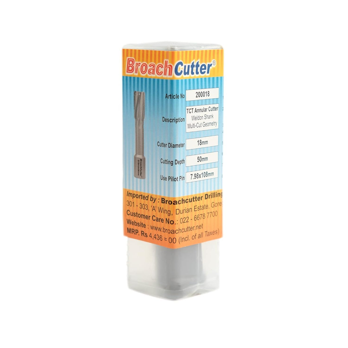 Broach Cutter packaging with product details on a white background