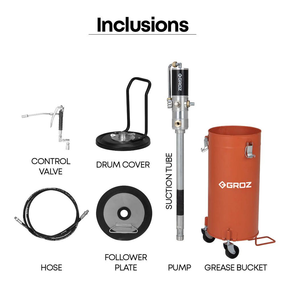 GROZ BGRP/15, 15Kg Air Operated Grease Ratio Pump 50:1