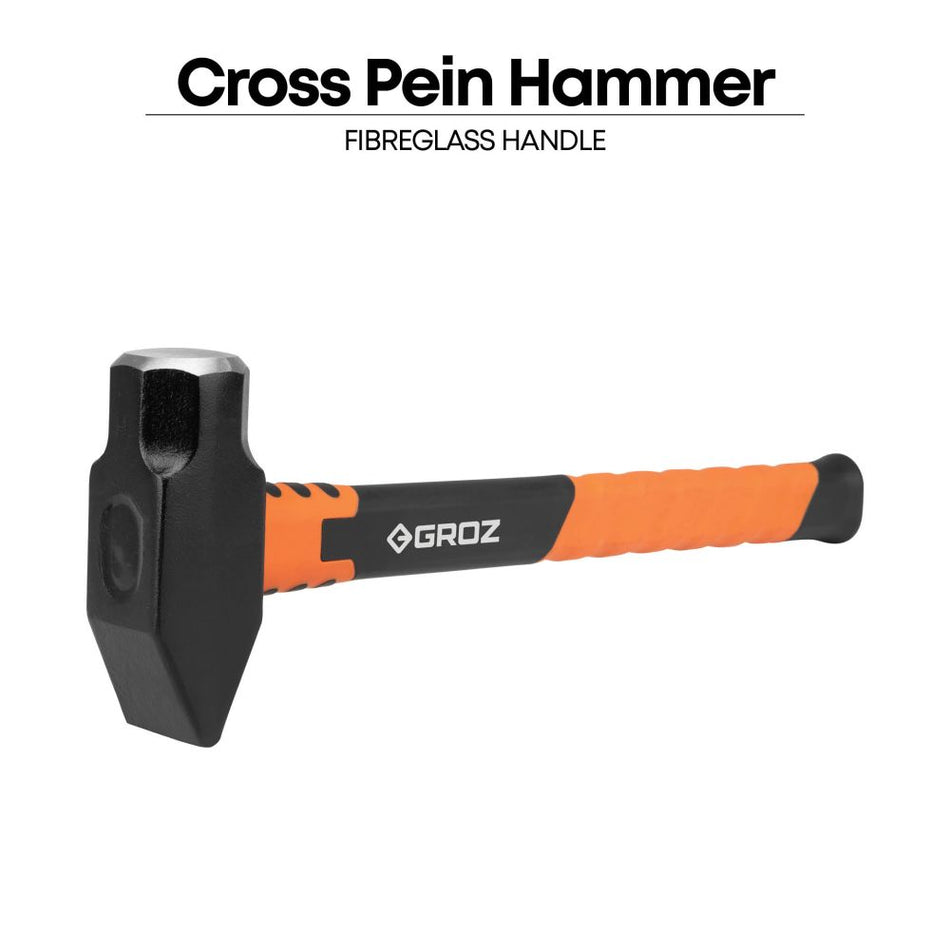 Groz BHFG/4/14 Blacksmith’s/ Cross Pein Hammers Fibreglass Handle, Head weight 1.8 kg , Overall length 350 mm