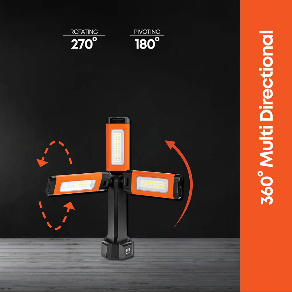 Groz Cordless Site Lamp 3 Head Design, LED/685