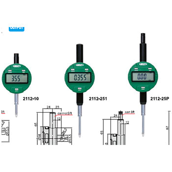 Insize 12.7mm Digital Dial Gauge, 2112-10F