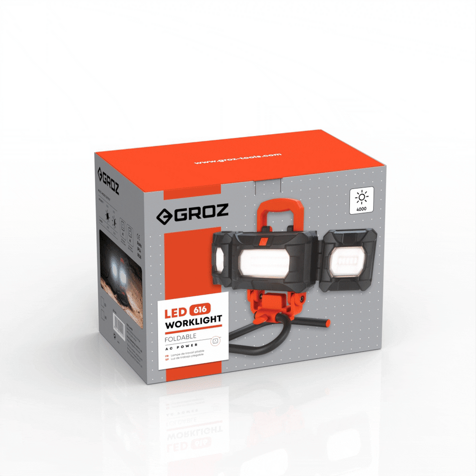 Groz AC Powered Foldable Worklight , LED/616/EU