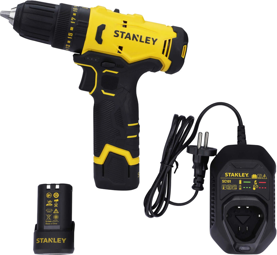 STANLEY - SCH10D2K-IN - (12 V)Brushed Cordless Hammer Drill Driver