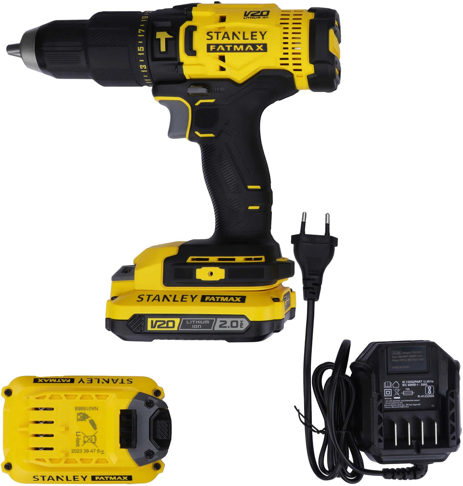 STANLEY - SCD711D2K-B1 - 20V Brushed Hammer Drill