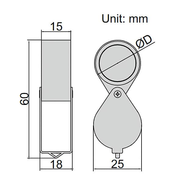 Insize Folding Magnifier, 7511-8