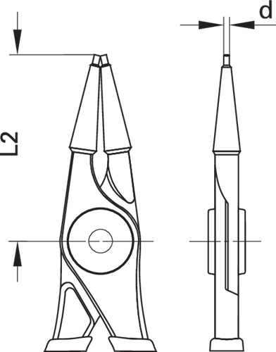 Gedore Assembly pliers for internal locking rings straight 8-13 mm, 8000 J0