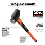 GROZ SHFG/10/36 Sledge hammer Fibreglass Handle, Overall Length 900 mm