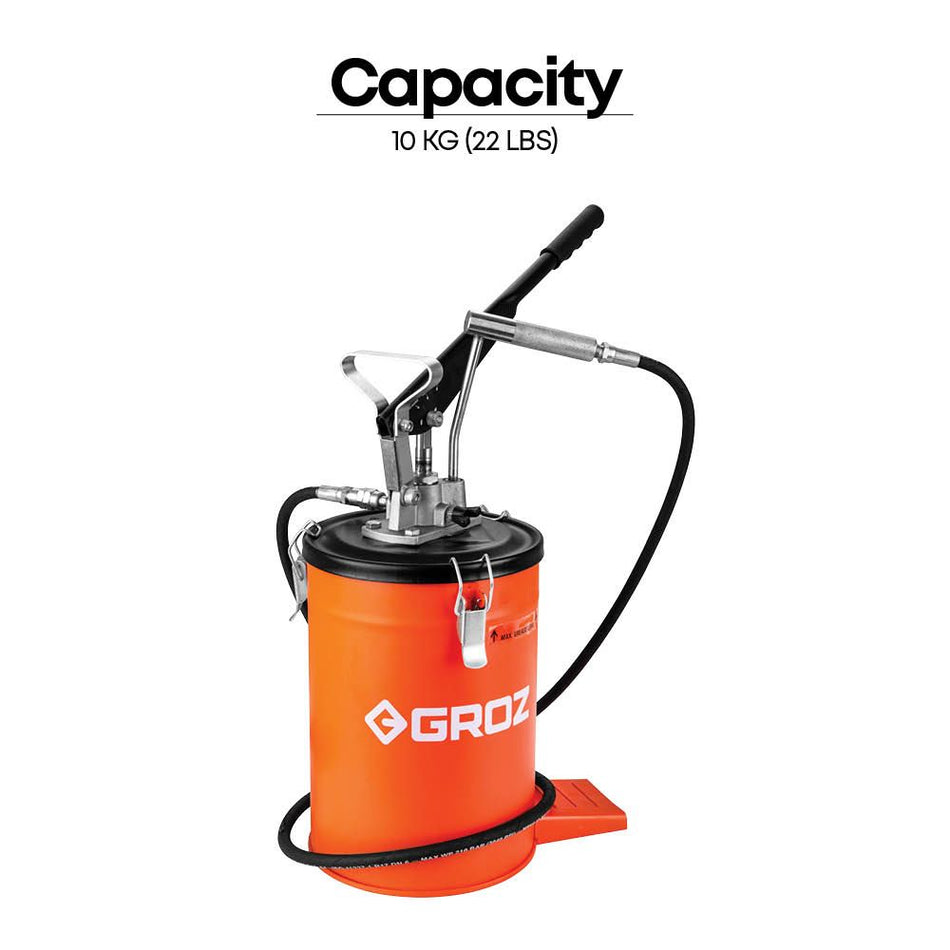 GROZ 10Kg Bucket Grease Pump Without Wheels, VGP/10A